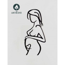 Dekor na bok tortu kobieta w ciąży linearny ciąża