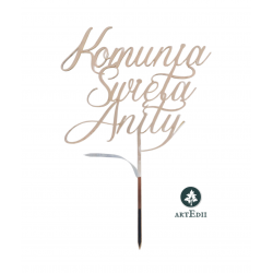 Topper Komunijny złota dekoracja tortu twoje imię