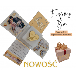 Exploding box ślubny pudełko na pieniądze 3d ślub