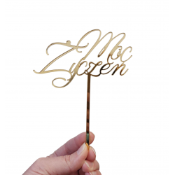 Topper moc życzeń urodzinowy napis