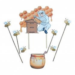 Pszczelarz pasieka ul miód pszczoły na tort