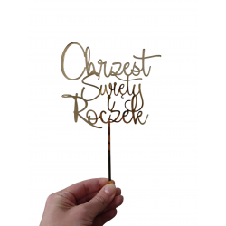 Topper napis na Chrzest Święty i Roczek 2w1