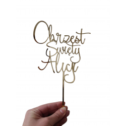 Topper na Chrzest Święty linearny + imię