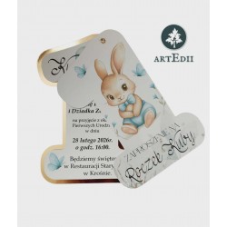 Kartka na roczek jedyneczka zaproszenie dla chłopca