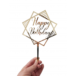 Topper happy birthday w kwadracie